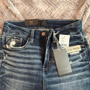 Women's Buckle Black Flare Jeans